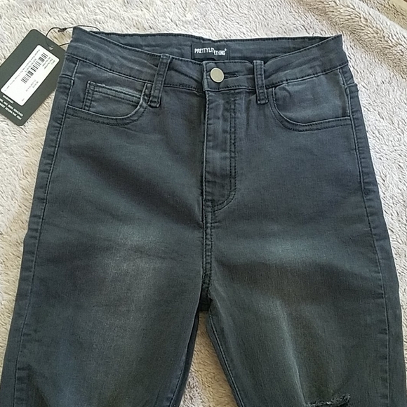 BNWT PRETTY LITTLE THINGS BLACK SQUARE RIP KNEE - Picture 5 of 9